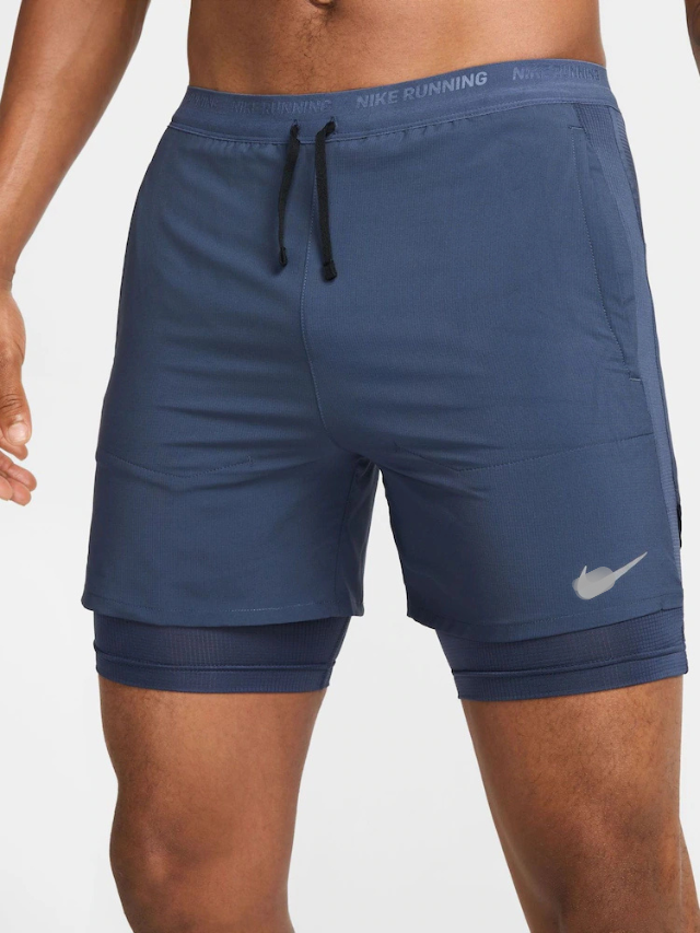 NK Black Dri-Fit Stride 5 Inch 2-in-1 Running Shorts