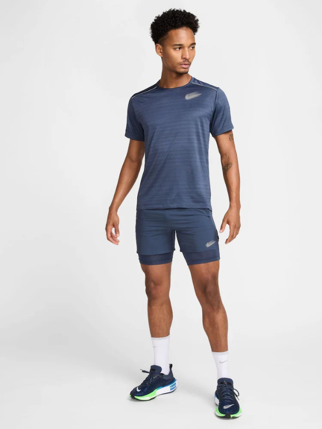 NK Black Dri-Fit Stride 5 Inch 2-in-1 Running Shorts
