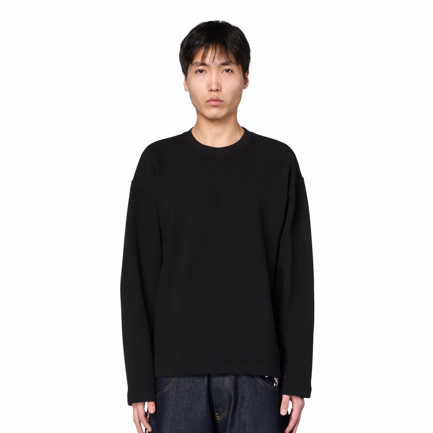 "blossom" waffle Longsleeve black