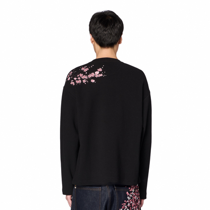 "blossom" waffle Longsleeve black