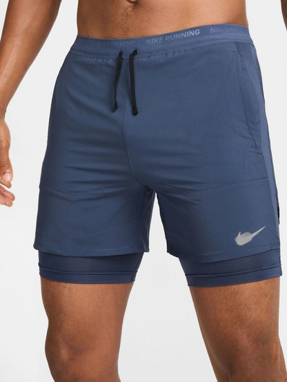 NK Black Dri-Fit Stride 5 Inch 2-in-1 Running Shorts