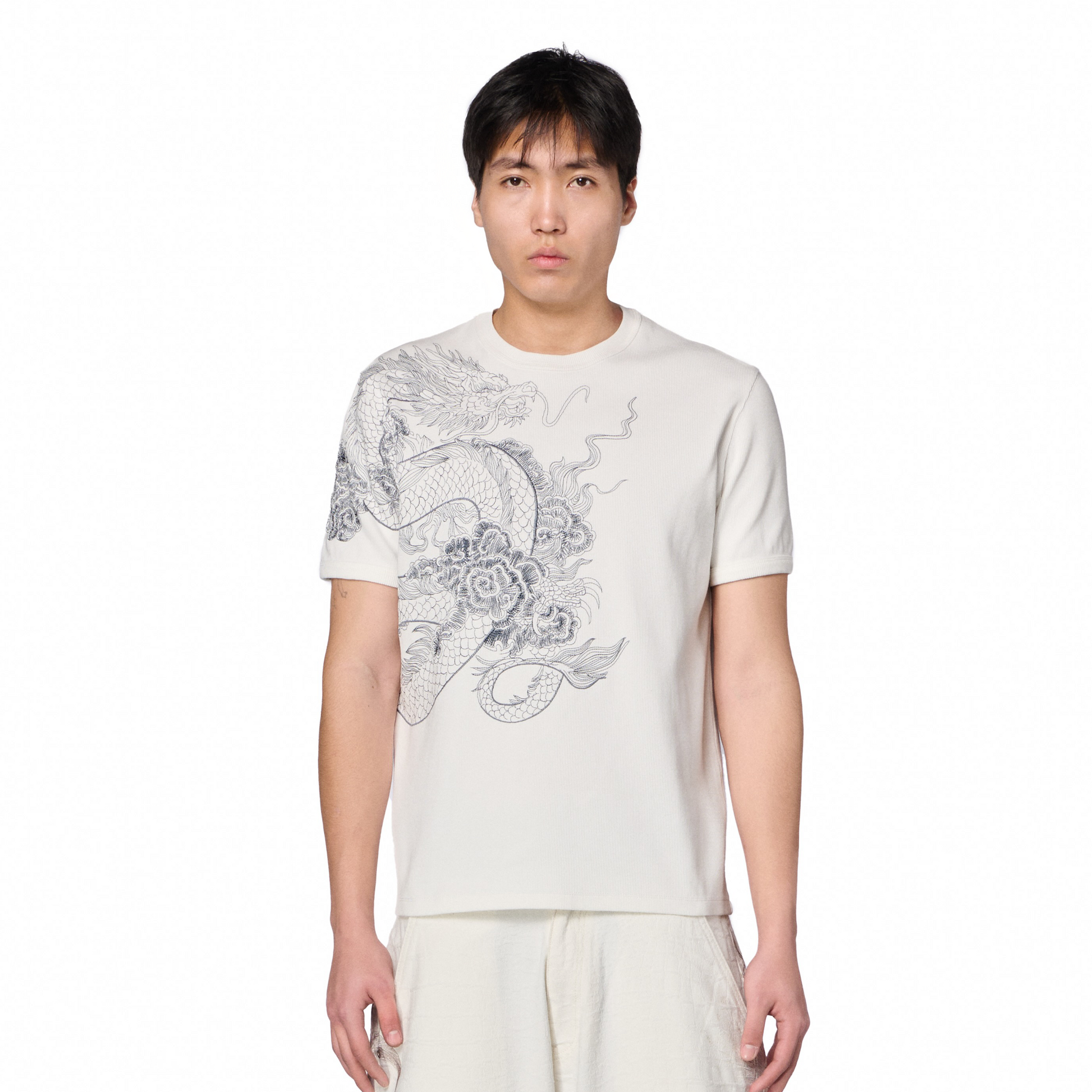 "yakuza" ribbed T Shirt off white