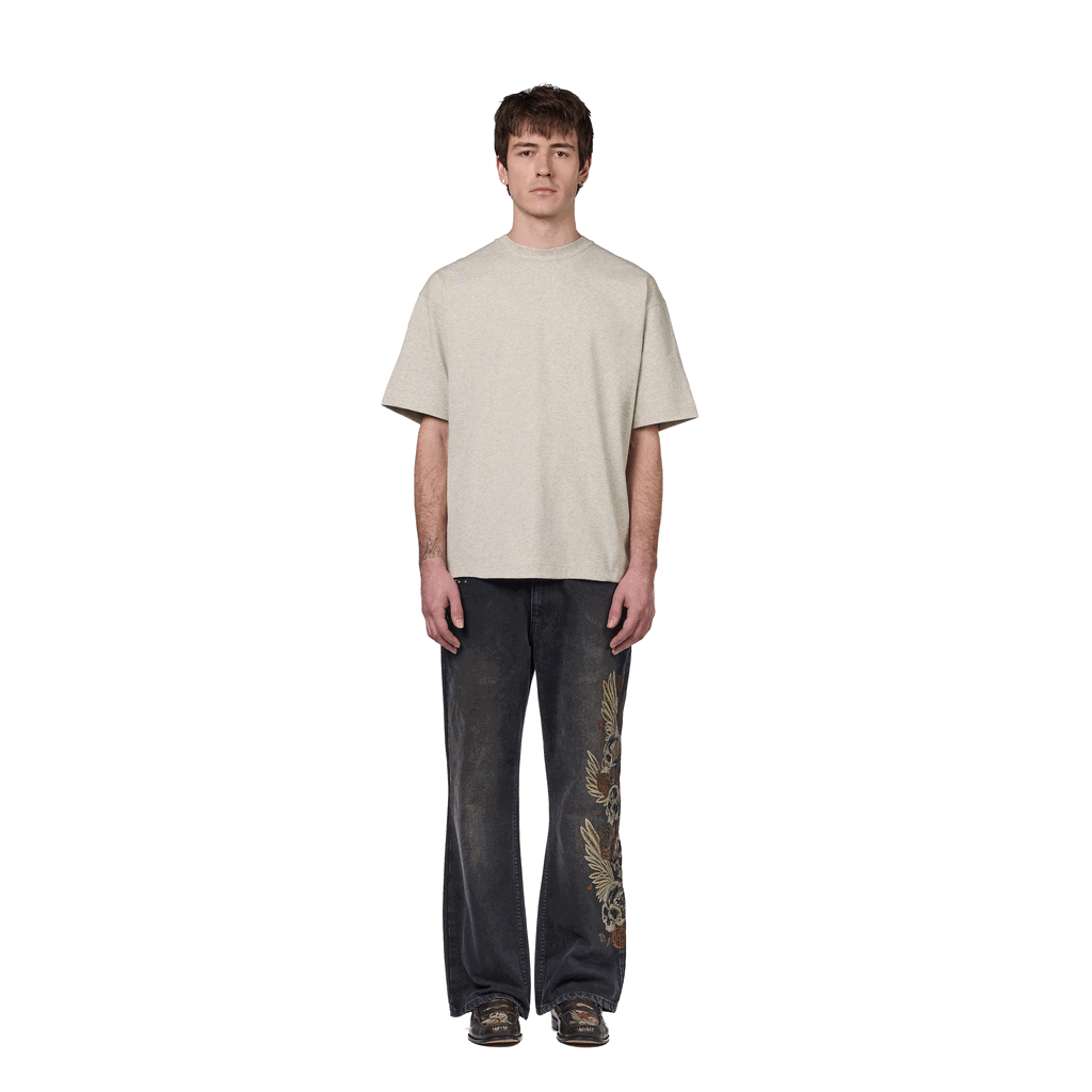 "hellboy" brown washed bootcut Denim