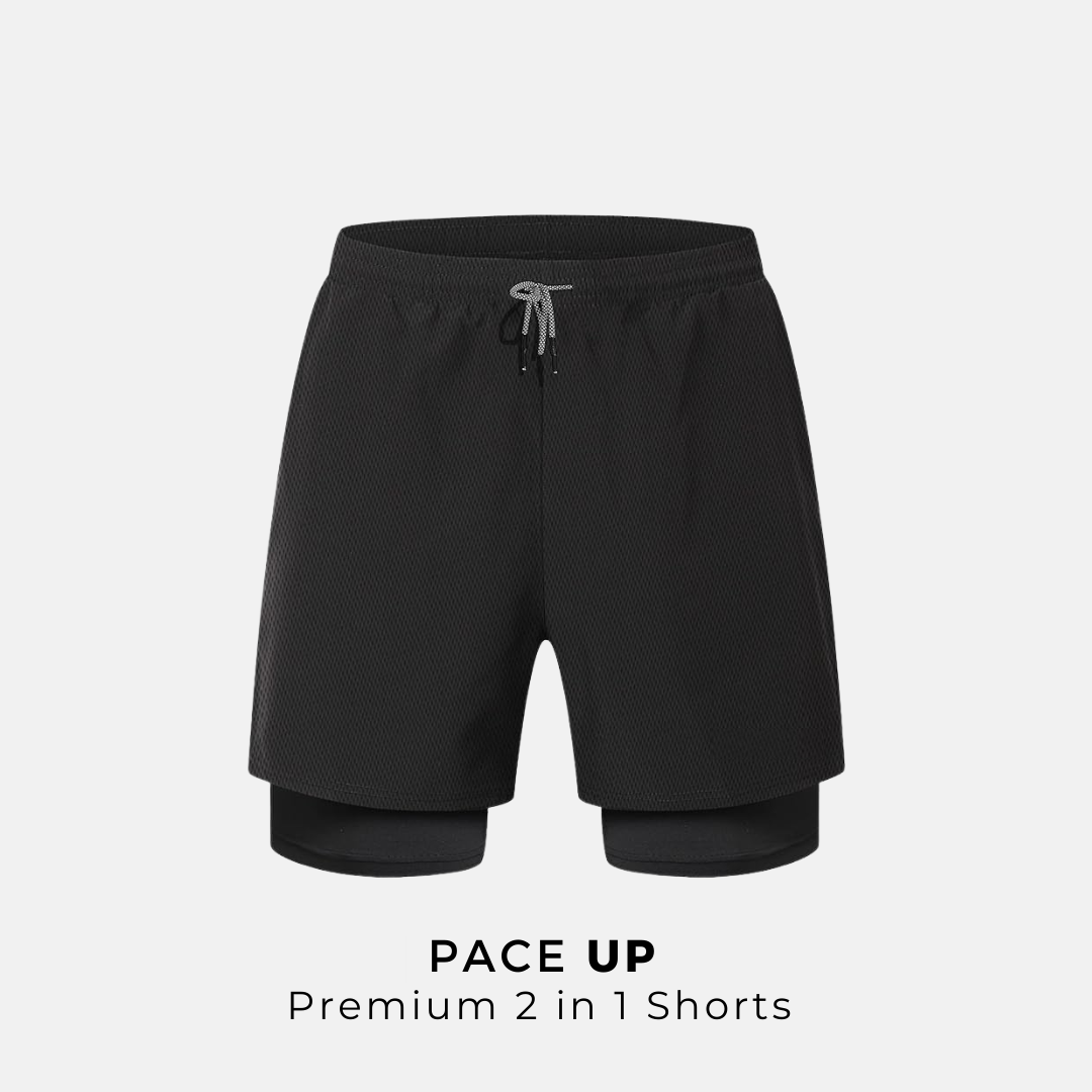 PACE UP 2 in 1 PREMIUM RUNNING SHORTS