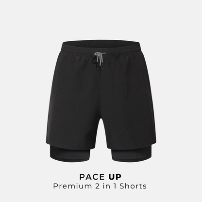 PACE UP 2 in 1 PREMIUM RUNNING SHORTS