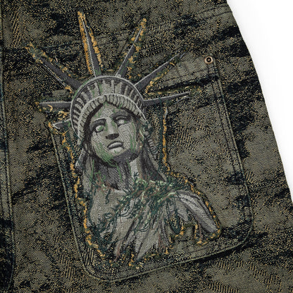 "NYC to RIO" camo Denim