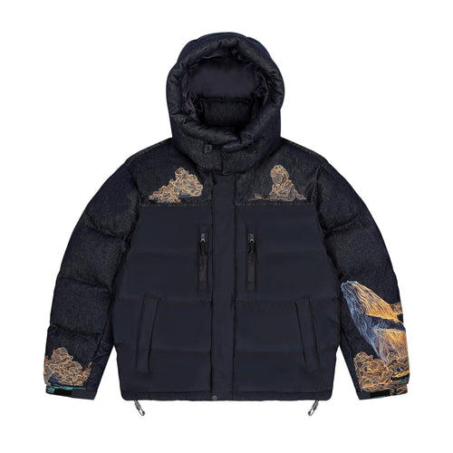 "whales" Puffer navy v2