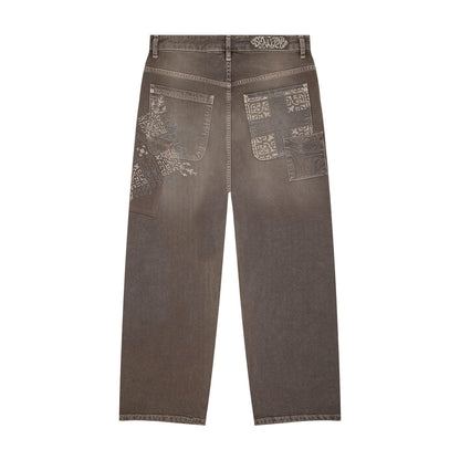 "aziza" brown washed Denim