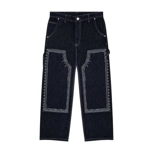 "aziza" indigo raw Denim