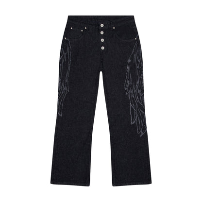 "hellboy" indigo raw bootcut Denim
