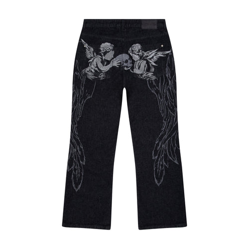 "hellboy" indigo raw bootcut Denim