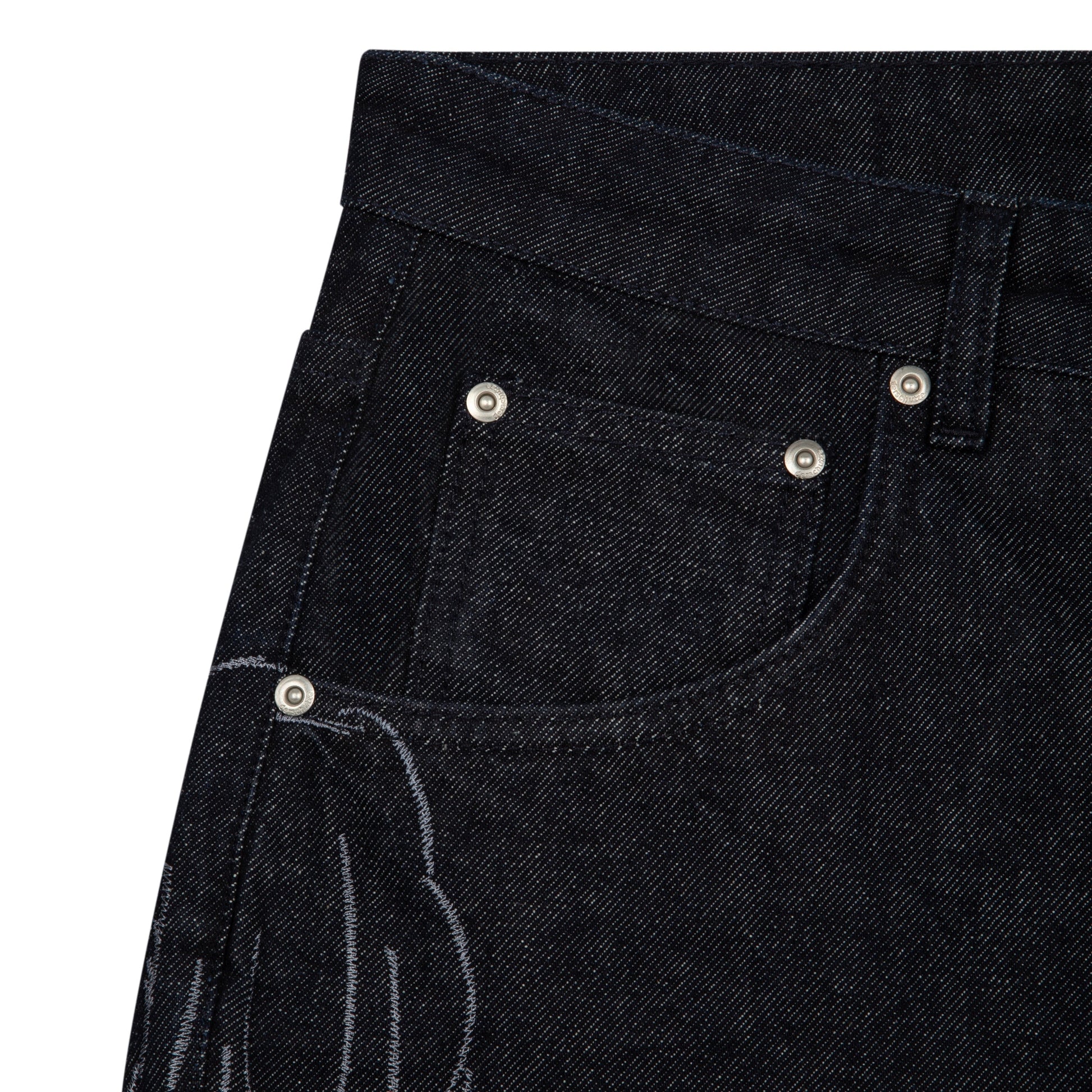 "hellboy" indigo raw bootcut Denim