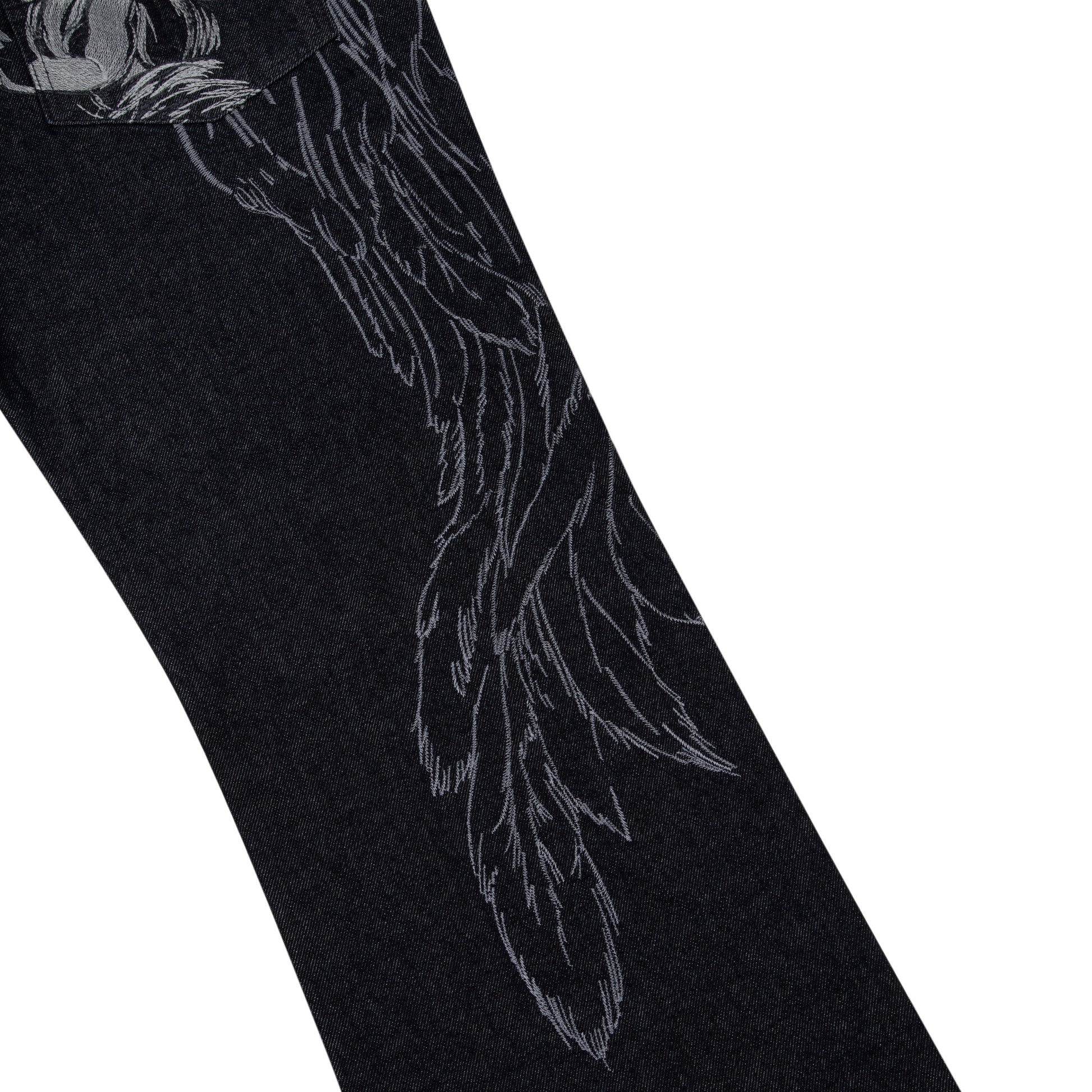 "hellboy" indigo raw bootcut Denim