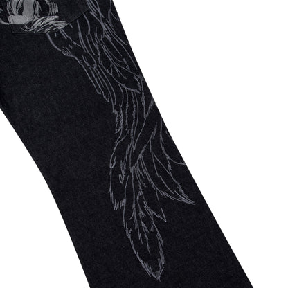 "hellboy" indigo raw bootcut Denim
