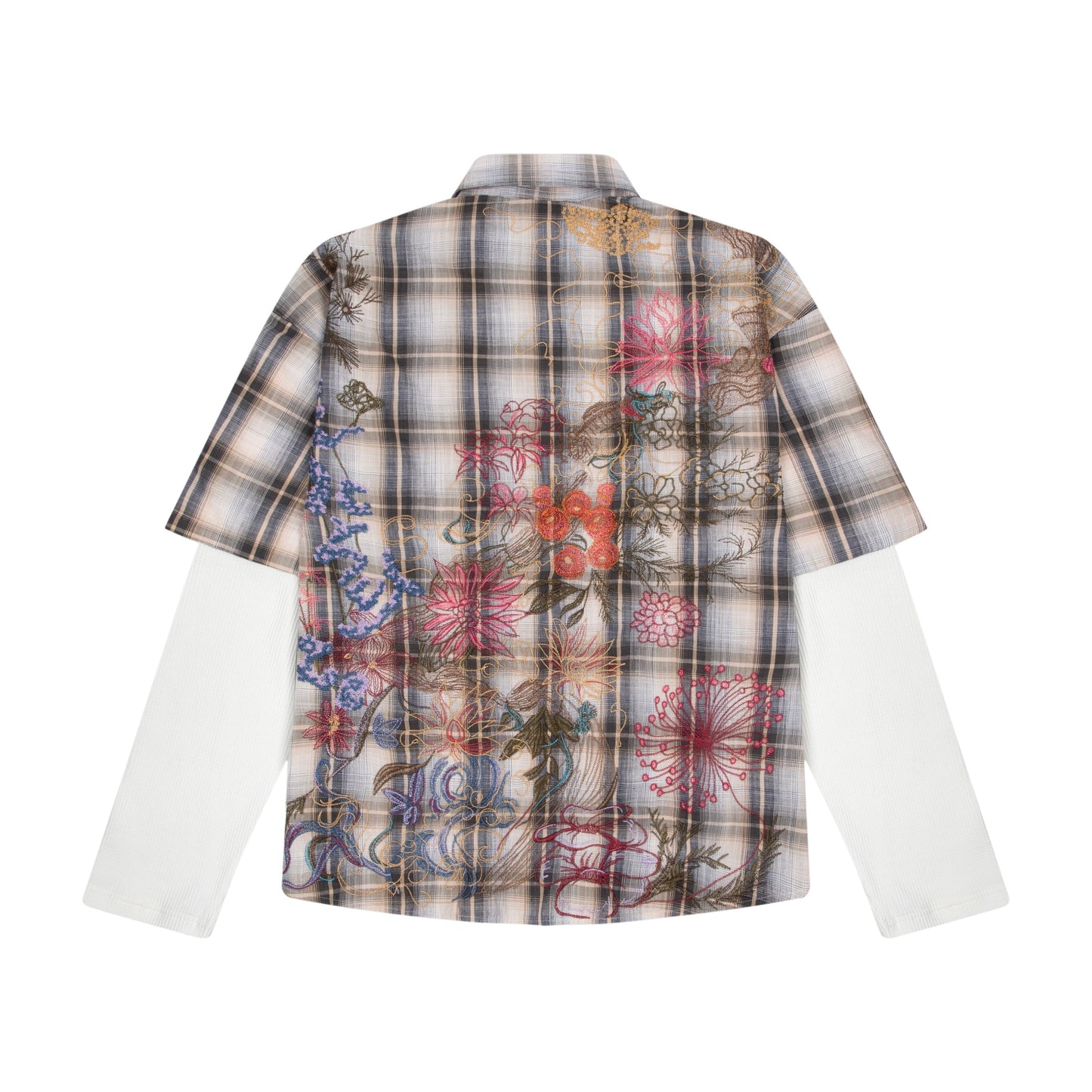 "lotus v2" layered Shirt plaid cream