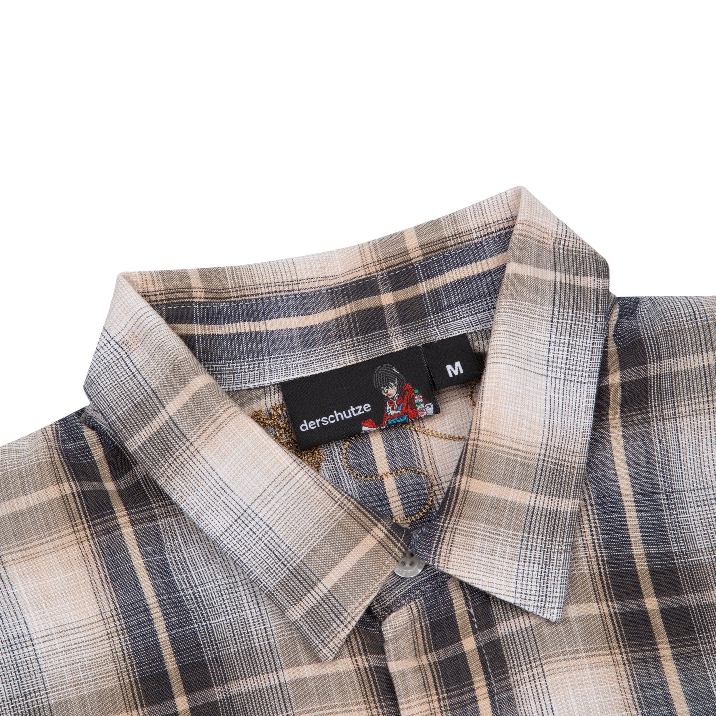 "lotus v2" layered Shirt plaid cream