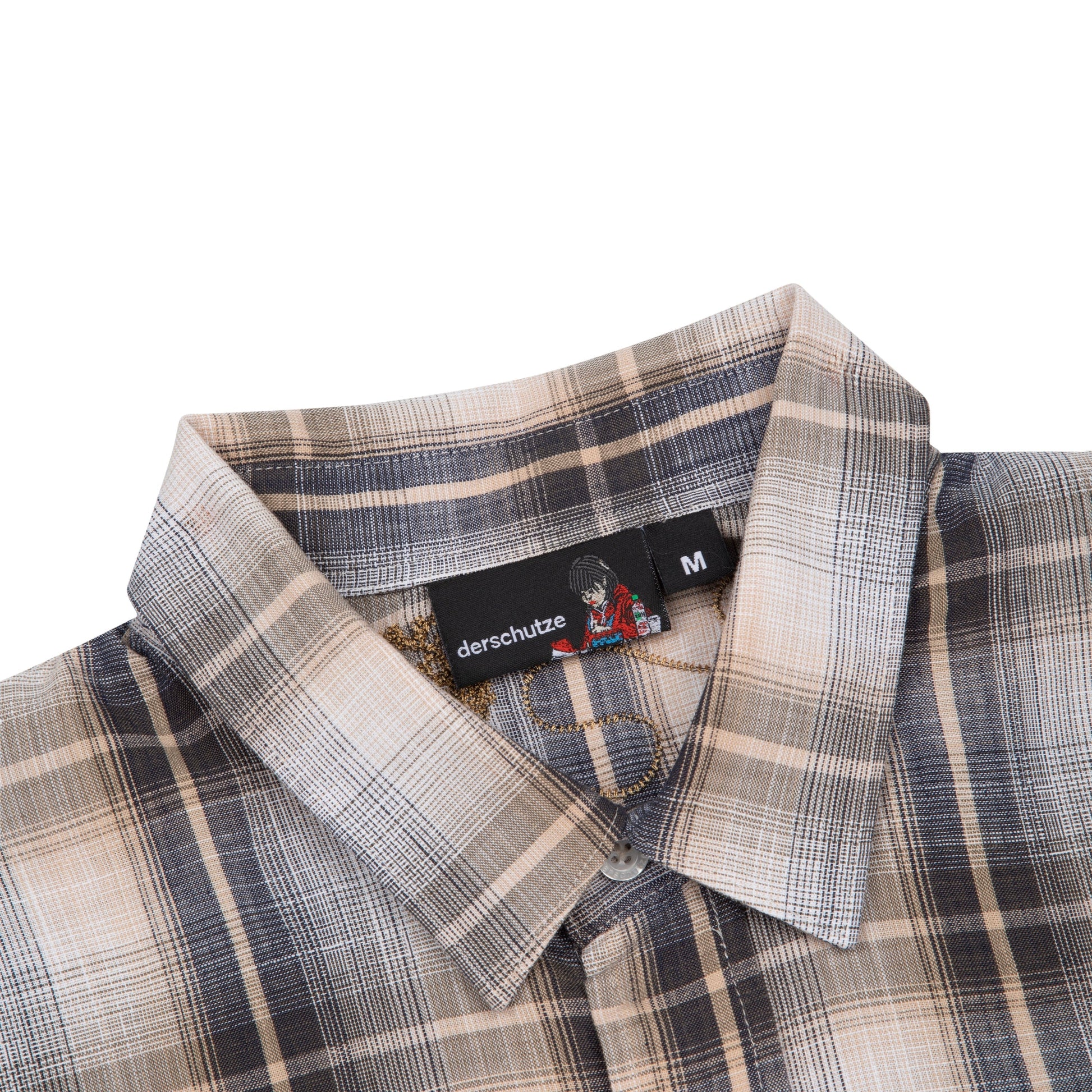 "lotus v2" layered Shirt plaid cream