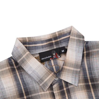 "lotus v2" layered Shirt plaid cream