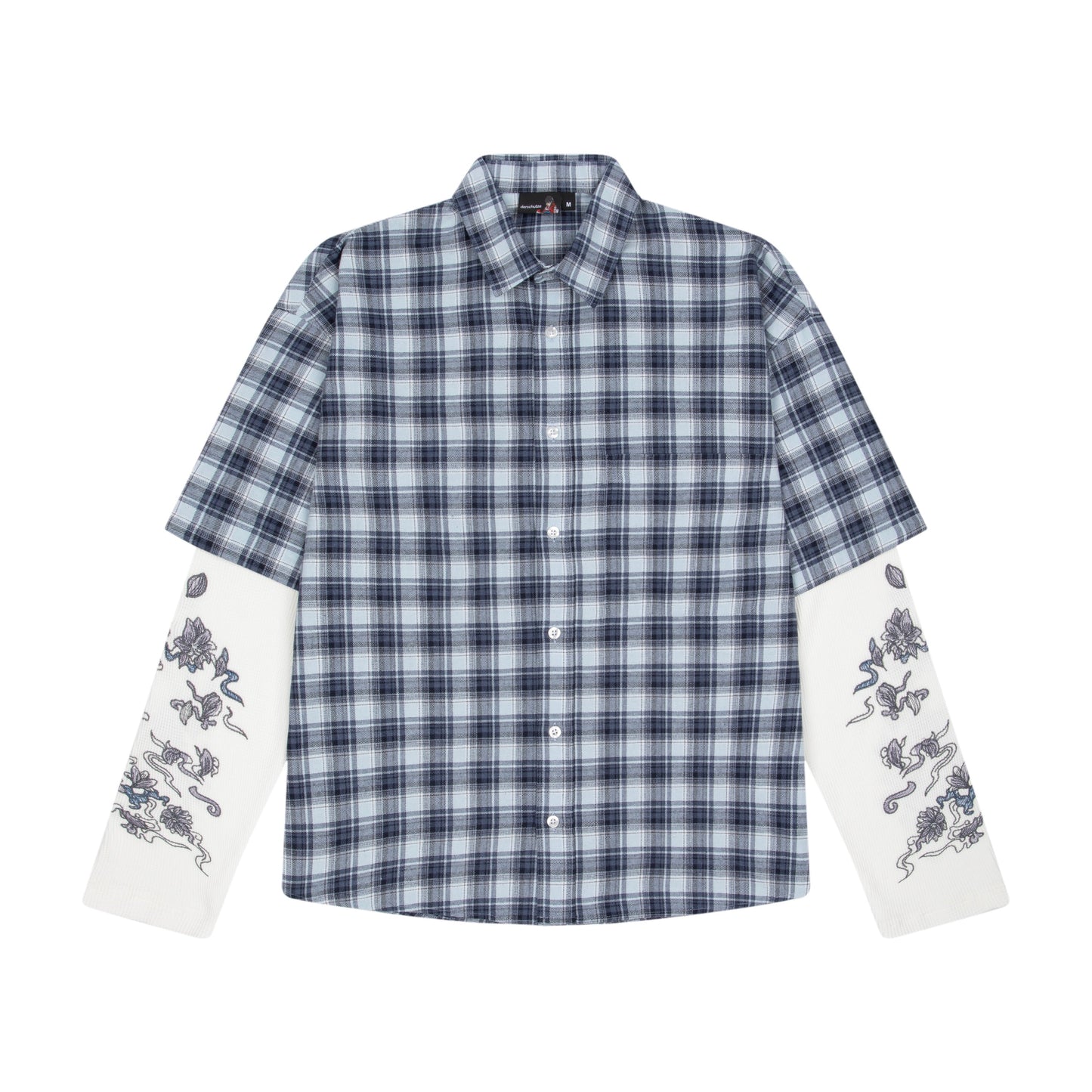 "lotus v2" layered Shirt plaid blue