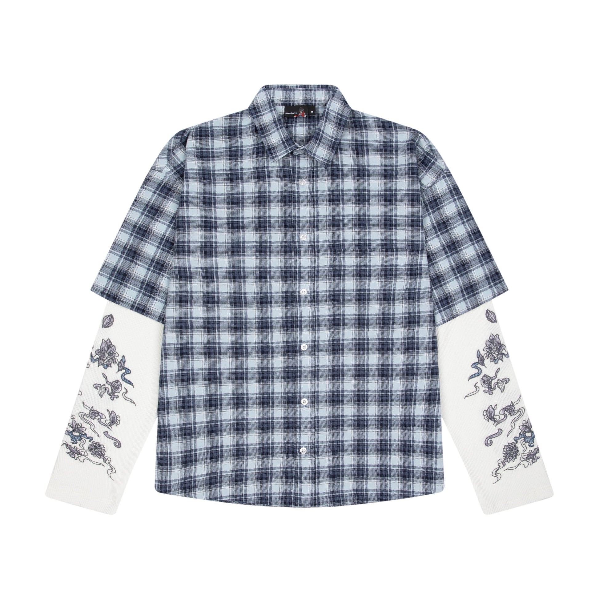 "lotus v2" layered Shirt plaid blue