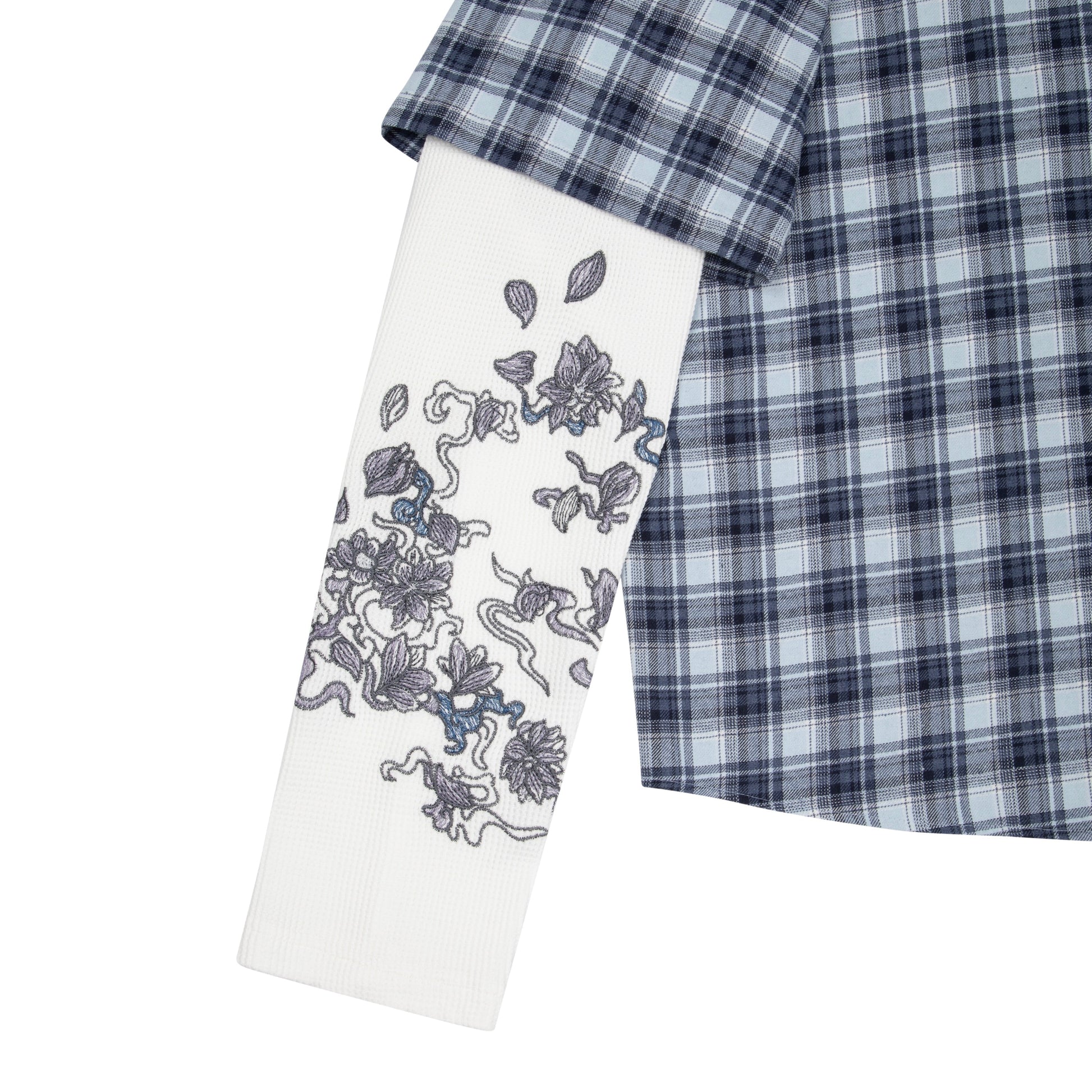 "lotus v2" layered Shirt plaid blue