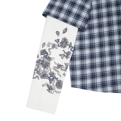 "lotus v2" layered Shirt plaid blue