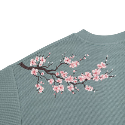 "blossom" waffle Longsleeve blue