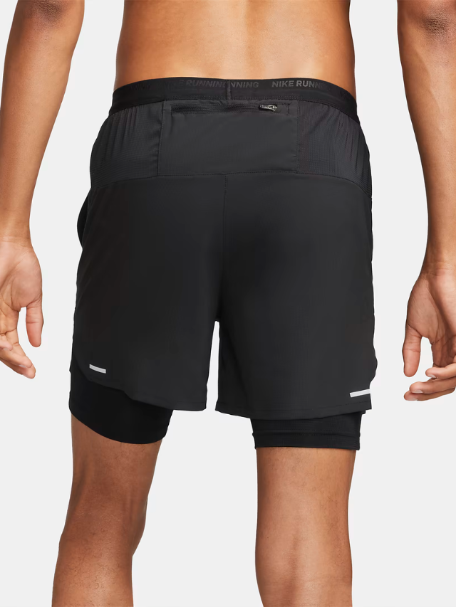 NK Black Dri-Fit Stride 5 Inch 2-in-1 Running Shorts