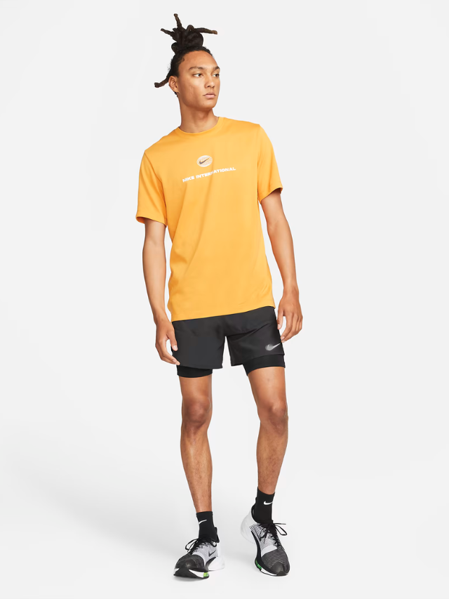 NK Black Dri-Fit Stride 5 Inch 2-in-1 Running Shorts