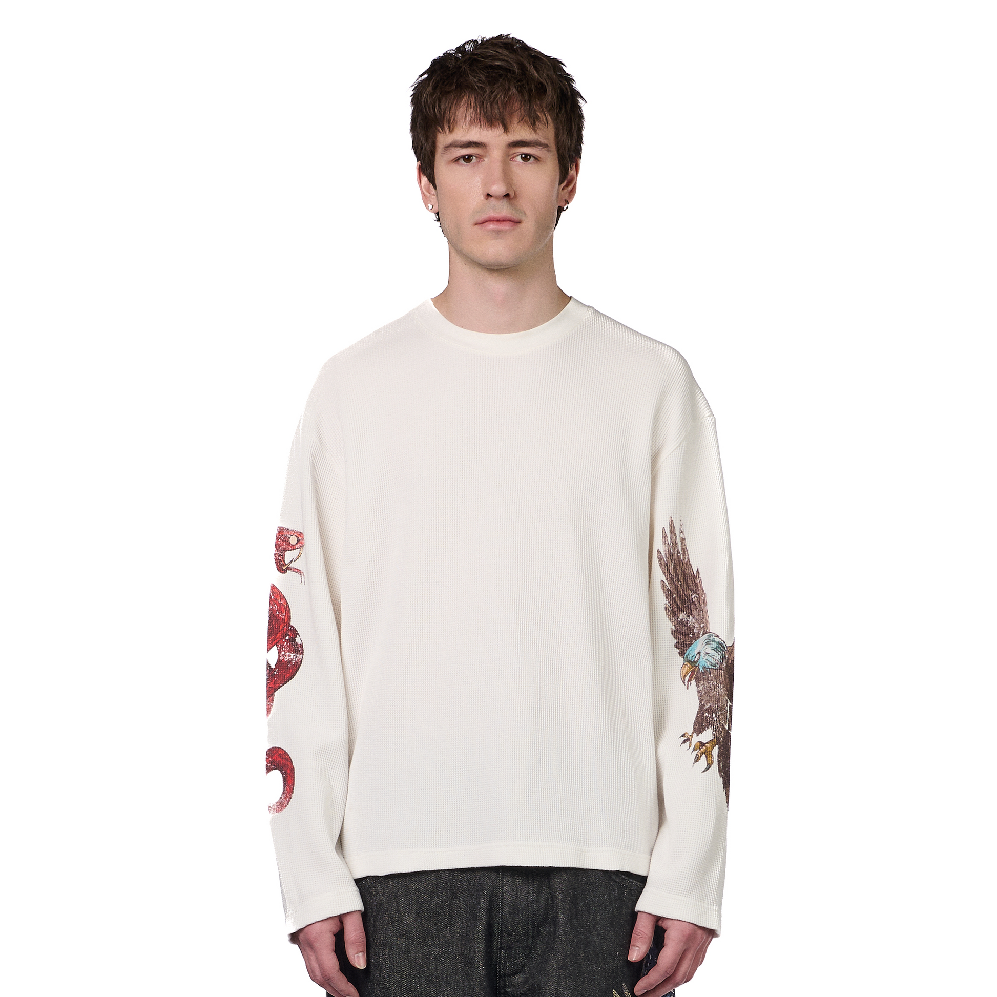 "hellboy" waffle Longsleeve off white
