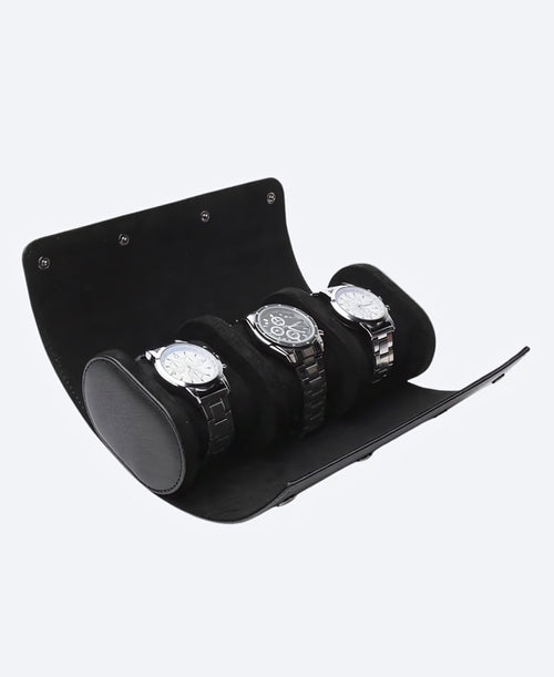 Leather Three Watch Roll